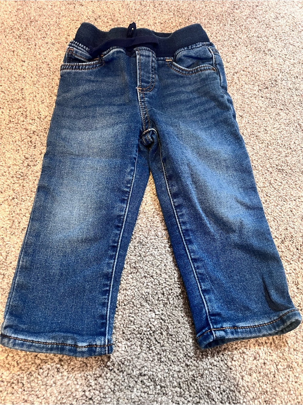 GAP Kids Dark Blue Pull-On Jeans with Knit Waistband
